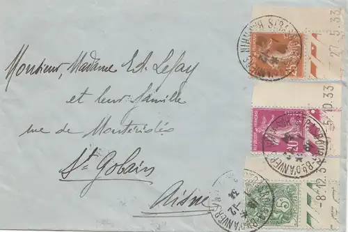 France: 1934: Marques Eckrand avec date d'impression