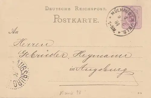France: 1884: Mühlhausen vers Augsbourg