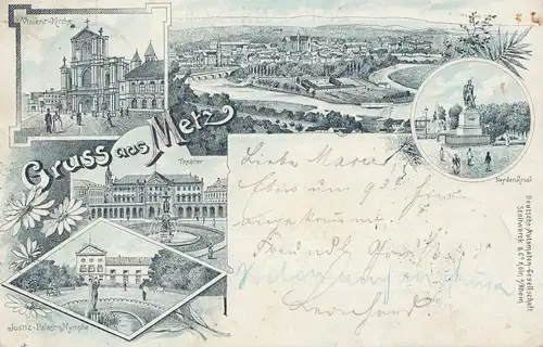 Frankreich: 1907: Ansichtskarte aus Metz nach Gunzenhausen