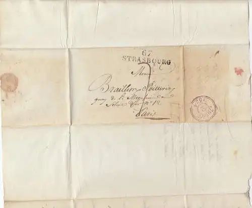 France: 1824 Strasbourg - Tax Note à Paris