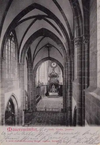 Frankreich: 1903: Ansichtskarte Mauermünster  mit Bahnpost Molsheim-Zabern