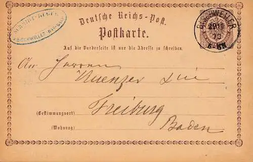 France: 1873: Bischwiller vers Fribourg