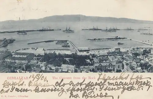 Gibraltar:  1906: Postcard nach Magedburg - Ansichtskarte