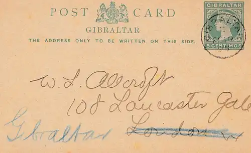 Gibraltar: toute l'affaire à Londres - retour 1895