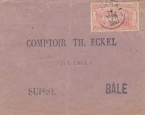 Grèce: 1897 Lettre à Bâle. .