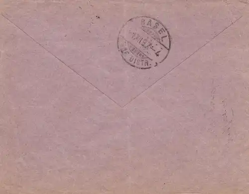 Grèce: 1897 Lettre à Bâle. .