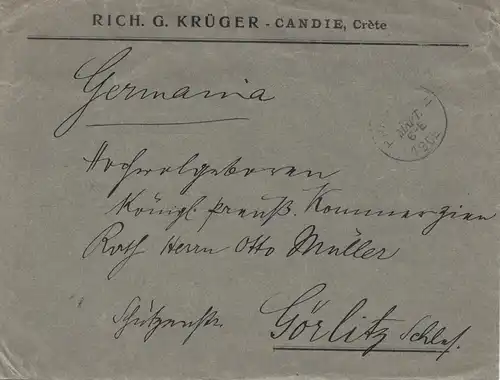 Griechenland: 1902: Brief nach Görlitz
