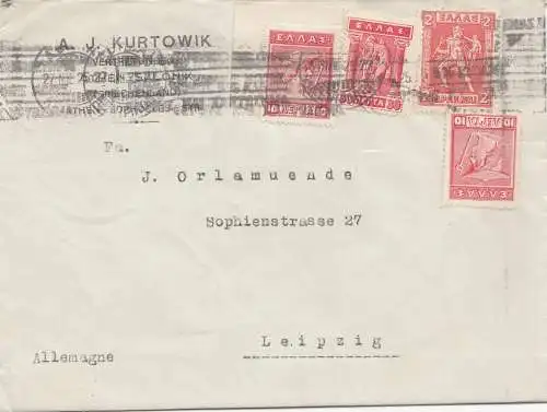 Griechenland: 1925: Brief nach Leipzig