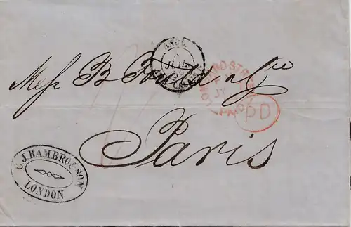 Angleterre: 1859: Londres à Paris avec texte