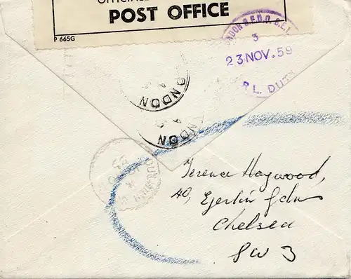 England: 1959: Chelsea - Return to Sender - OPENED