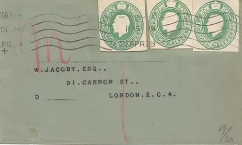 Angleterre: 1929: Lettre à Londres.