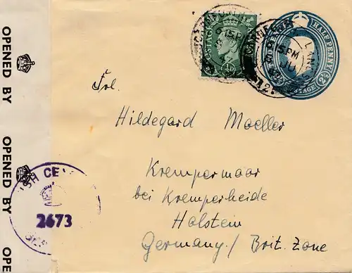 England: 1947: Brief nach Deutschland - Zensur