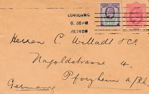 Angleterre: 1906: Londres à Pforzheim