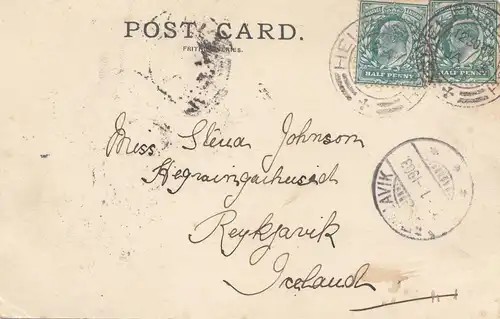 England: 1903 Ansichtskarte Helensburgh nach Iceland