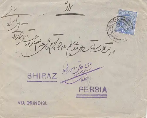 Angleterre: Lettre de Londres à Persia en 1902.