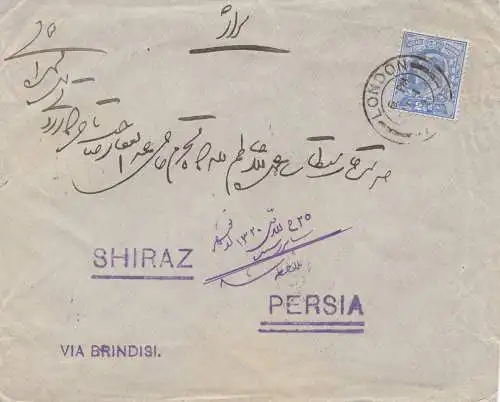 Angleterre: Lettre de Londres à Persia en 1902.