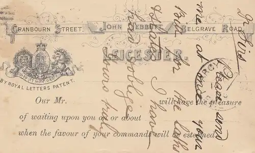 Angleterre: 1878 Leicester. -