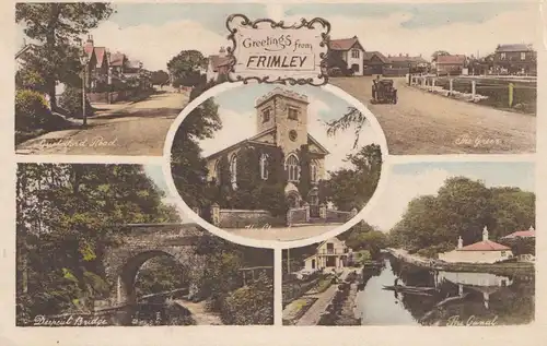 England: Ansichtskarte Frimley nach nach London