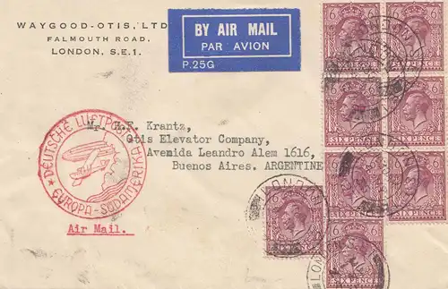 England: 1935: Luftpost London nach Argentinien- Deutsche Luftpost Europa-Süd-Am