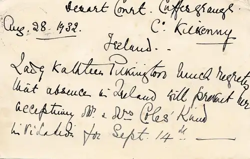 Irlande: 1932: vers le Yorkshire - Angleterre