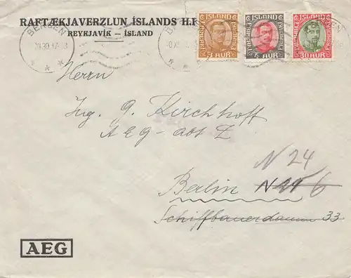 Island: 1930: Bergen nach Berlin AEG