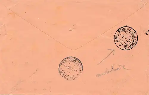 Italie: 1930: Inscription San Benedetto del Tronto à Foggia Bologne