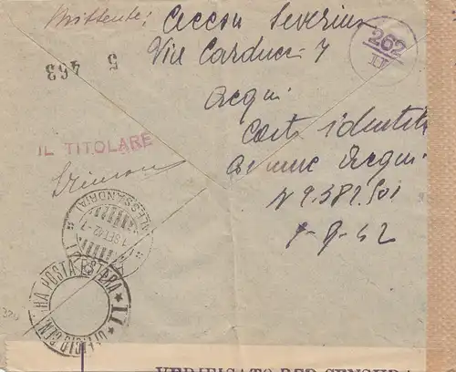 Italien: 1942: Acqui nach Solingen - Verificato/OKW Zensur