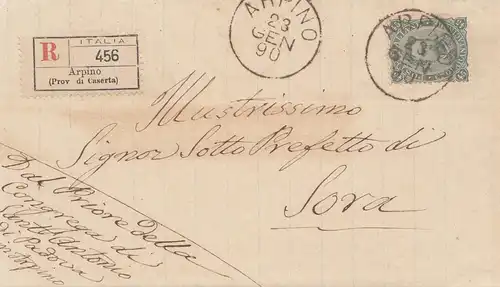 Italien: 1890: Arpino nach Sora