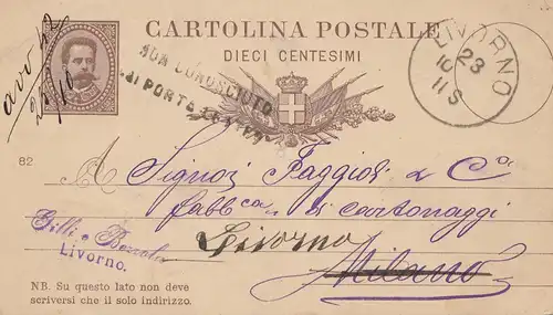 Italien: 1882: Livorno nach Milano