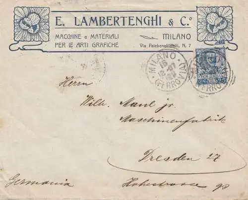 Italien: Milano 1907 nach Dresden