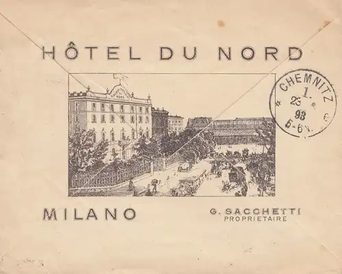 Italien: 1893: Milano nach Chemnitz