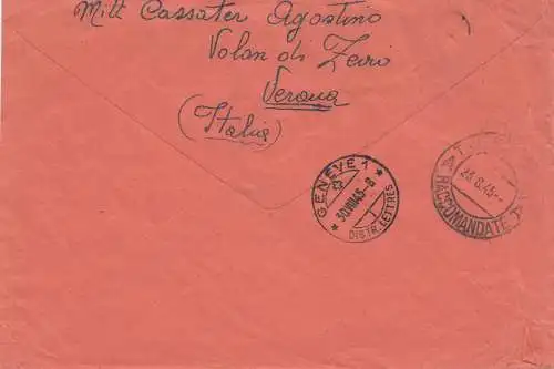 Italien: 1945: Zevio/Verona nach Genf