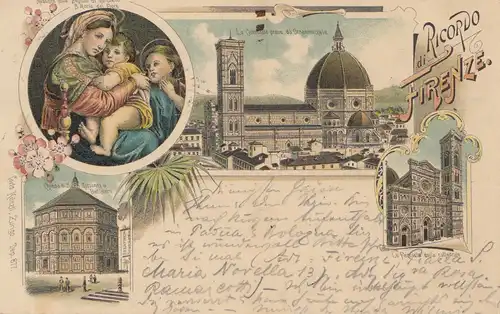 Italie: 1897: Carte de vue Firenze vers Vienne