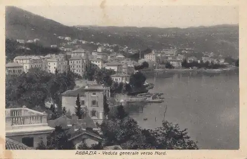 Italie: 1928: Carte de vue Abbazia après l'Allemagne