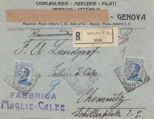 Italie: 1910: Genova après Chemnitz
