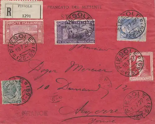 Italien: 1927: Fiesole nach Frankreich