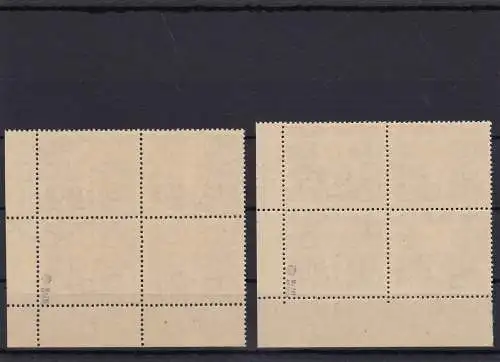 DDR 2x MiNr. 343DV, Viererblöcke Bogenecken, BPP geprüft