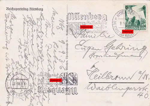 Propaganda Karte: Parteitag 1936