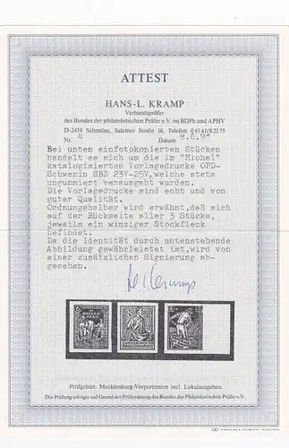 SBZ: Mecklembourg-Poméranie occidentale: MiNr. 23V/25V, Attest