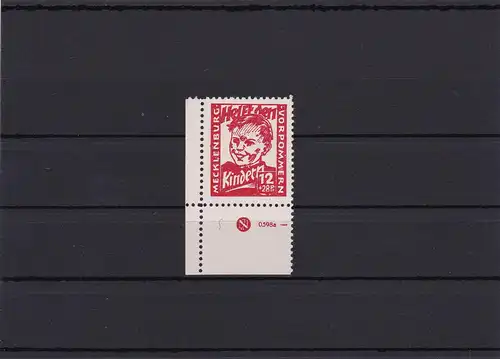 SBZ: Mecklenburg-Vorpommern: MiNr. 28bDZK, Eckrand, Kopfstehend DZ