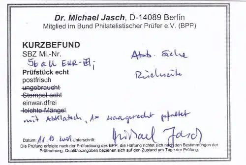 SBZ: Ost-Sachsen: MiNr. 56aU, postfrisch, BPP Befund, Viererblock