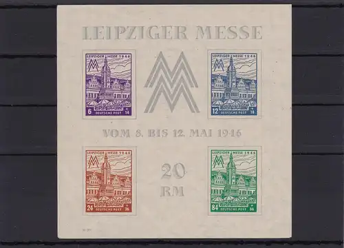 SBZ: West-Sachsen: MiNr. Block 5YZ, postfrisch