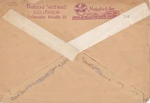 SBZ: MiNr.174 IV,178IV,185: Brief 1948, nicht zugelassen, frühe Verwendung