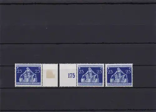 III. Reich: MiNr. 620I/III, Abarten I, II, III, postfrisch. III geprüft
