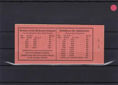 DR: MiNr. MH 25.11: ONr. 17, SELTEN, postfrisch