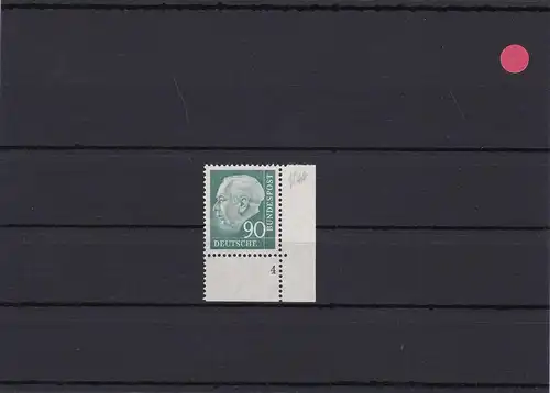 BRD: MiNr. 265wFN 4 Heuss, postfrisch, w-Papier