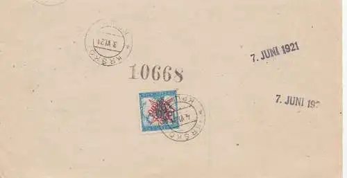 Jugoslawien: 1921 Cekovna nakaznica - Ljubljani nach Krsko
