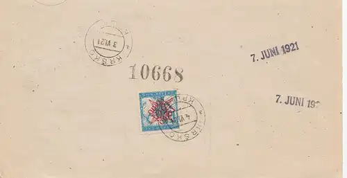 Yougoslavie: 1921 Cekovna nakaznica - Ljubljani vers Krsko