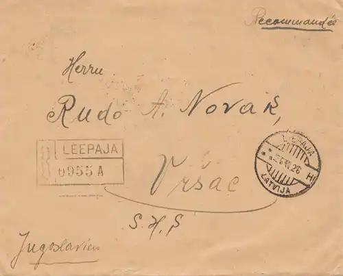 Lettonie: 1929: Leepaja vers la Yougoslavie - recommandé