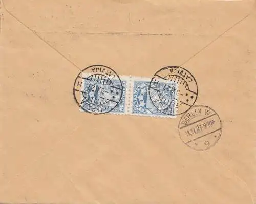 Lettland: 1927: Libau nach Berlin - Einschreiben